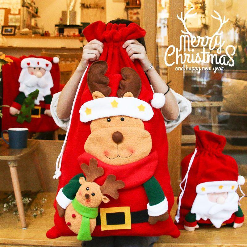 Velká vánoční dárková taška Vánoční dekorace Štědrý den Santa Claus Sněhulák Cukroví Dárky pro děti