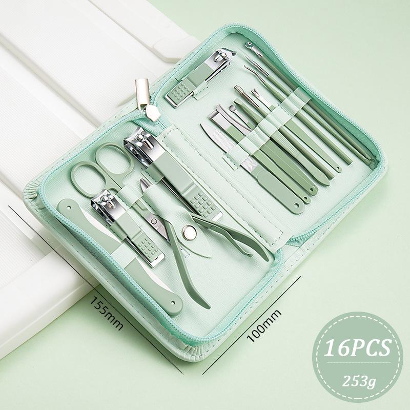 7/10/12/16/22/35pcs Nail Knife Set Stainless Steel Beauty Set Zipper Bag Manicure Knife Planer Nail Pliers Manicure Tools