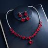 Elegant Zirconia Water Drop Necklace & Earring Set - Versatile Luxury for Brides and Evening Wear