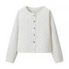 European and American Style Commuter Style Versatile Daily Loose Round Neck Heng Line Diamond Long-sleeved Jacket