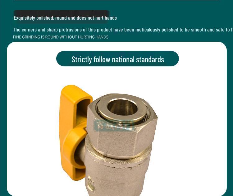 Brass Quick Connect Gas Ball Valve, 4/6-Point Male/Female Thread for Natural Gas and Water Heaters