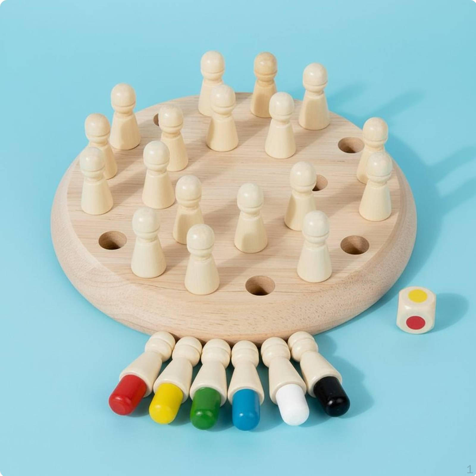 Wooden Memory Chess ParentChild Interaction Game Family Engaging Color Matching