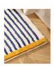 Thickened Anti-Slip Bedroom Rug: Flocked, Wear-Resistant, Water-Absorbent Foot Pad with Simple Striped Design