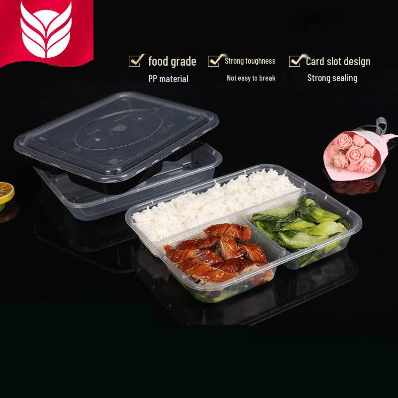 Disposable Divided Plastic Lunch Boxes (150 Sets)