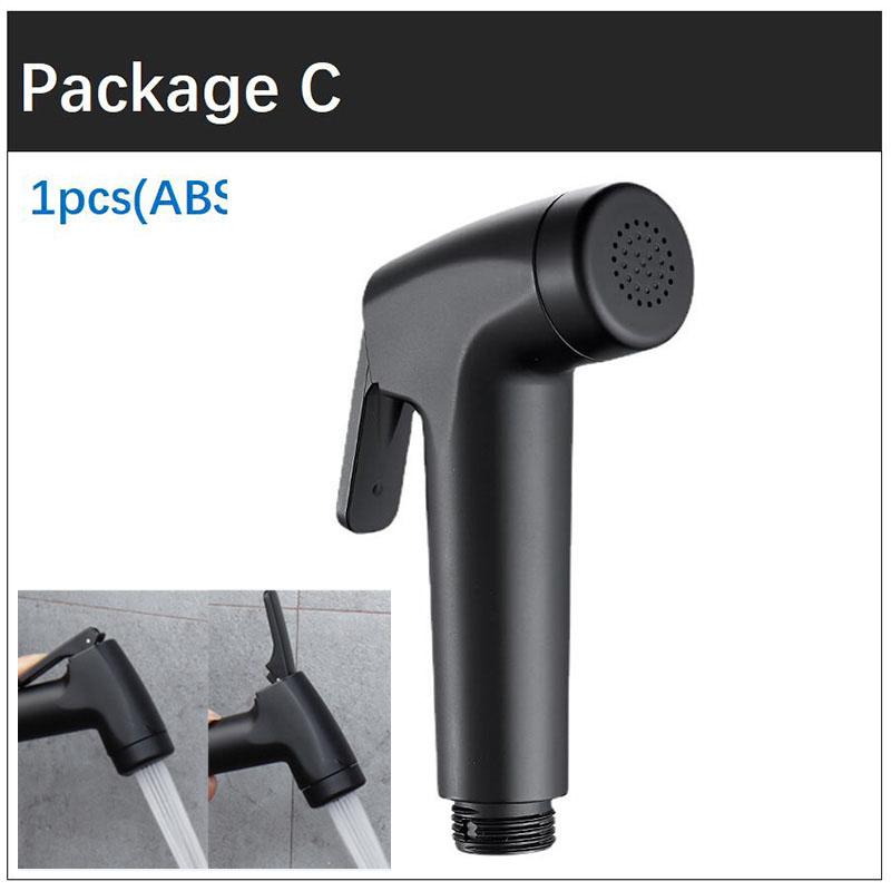 Schwarzer Handheld ABS Edelstahl Toilettenwasserspray Wasserhahn Bidet Sprüher Reiniger Duschkopf WC Dusche Badezimmerzubehör 5 Typen