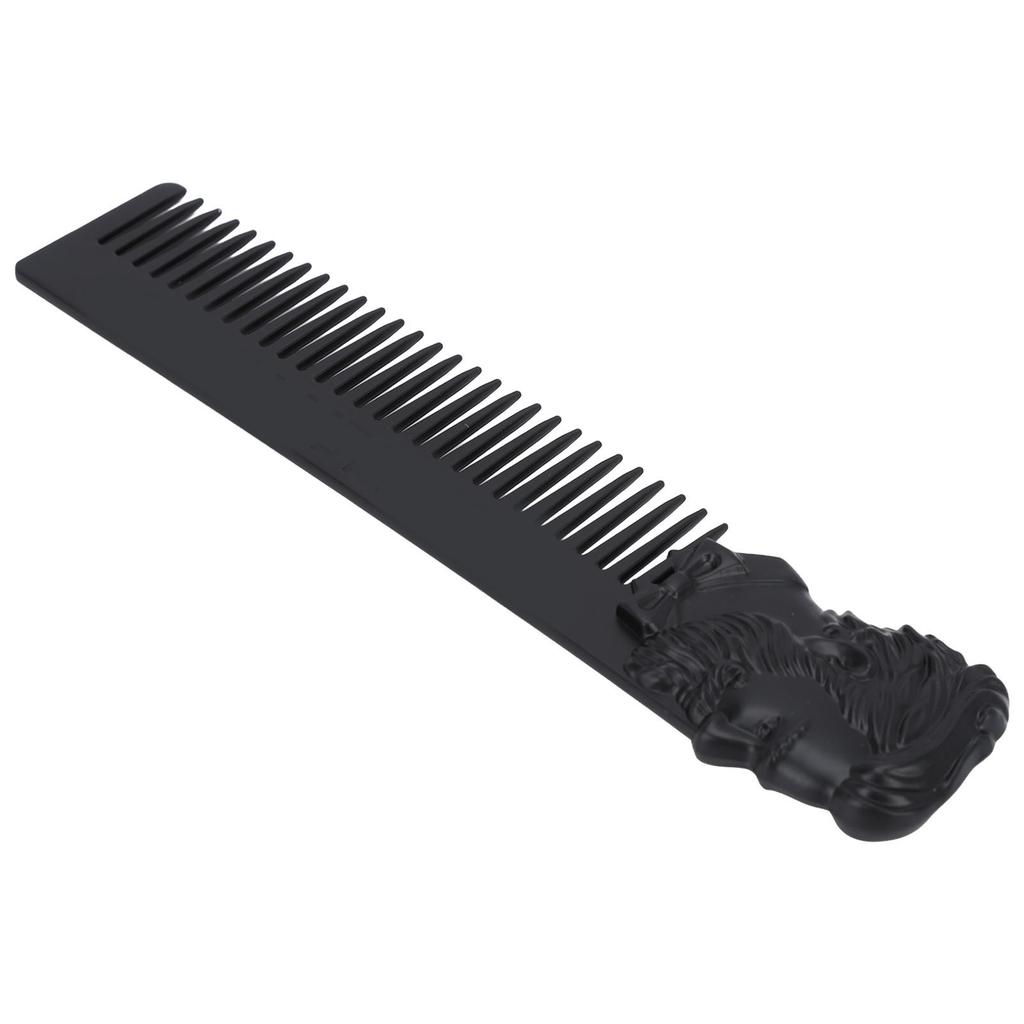 Zinc Alloy Oil Hair Comb Portable Three Dimensional Engraving Vintage Beard Comb for Hair Salon Home Black