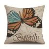Linen Pillowcase Home Cute Butterfly Sofa Pillowcase Office Nap Pillow