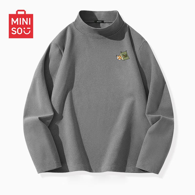 MINISO Men's Thermal Fleece-Lined Long Sleeve T-Shirt