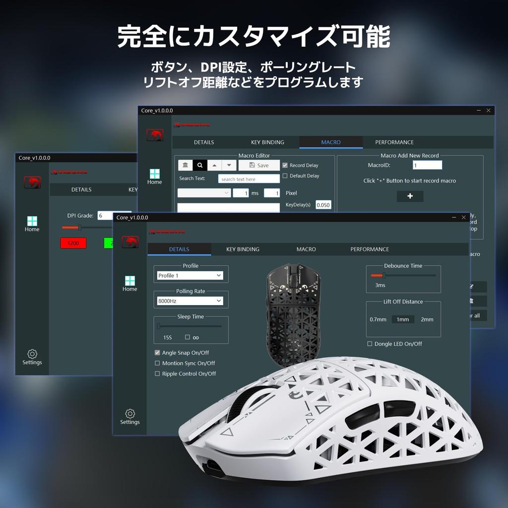 MAMBASNAKE M5 Ultra Carbon Fiber Wireless Gaming Wireless Nordic52840 Mouse, Ultra-Lightweight 39g±3g (PAW3950MAX), 8000Hz, 2.4g/Bluetooth/USB-C,