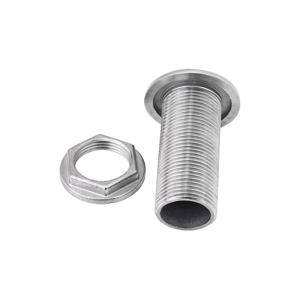 1inch 316 Stainless Steel Boat Marine Barbed Hose Thru Drain Threaded Fitting