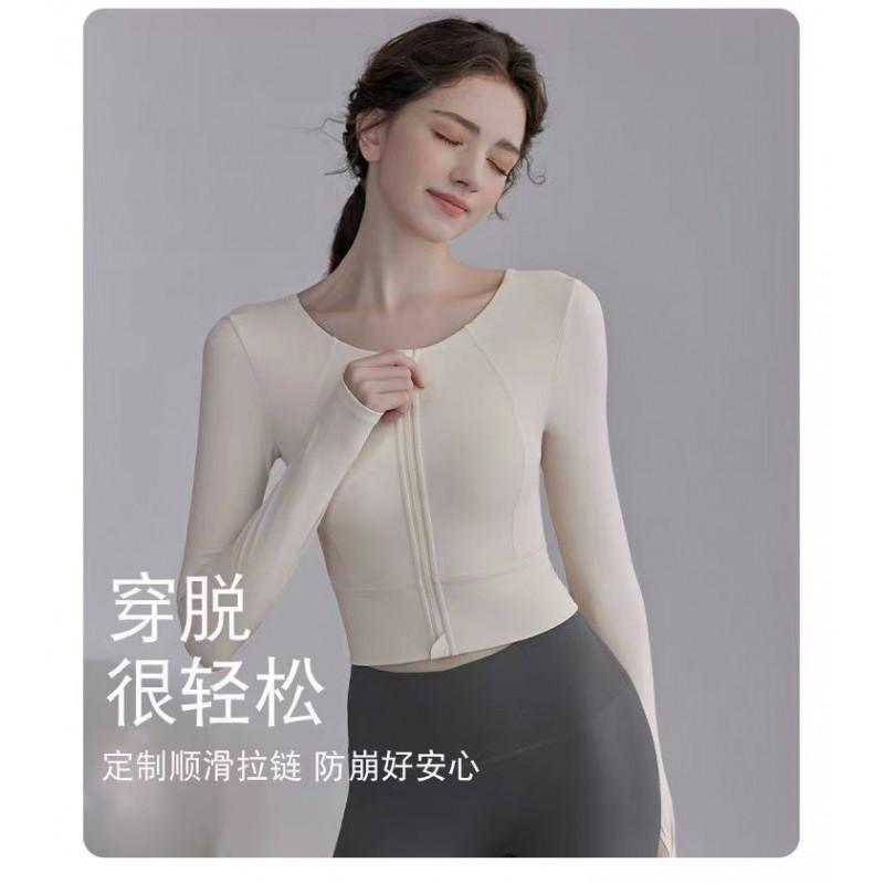 Womens Long Sleeve Yoga Top With Built-in Padded Bra Support Moisture-Wicking Fitness Shirt Pilates Gym Workout Winter