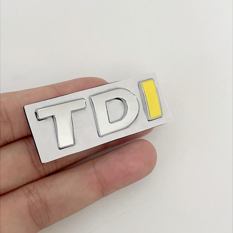 AAXT1 3D Metal TDI Letters Car Rear Trunk Badge Emblem Decals Sticker For Volkswagen VW T-ROC Passat Jetta Touareg Tiguan Polo CC Bora