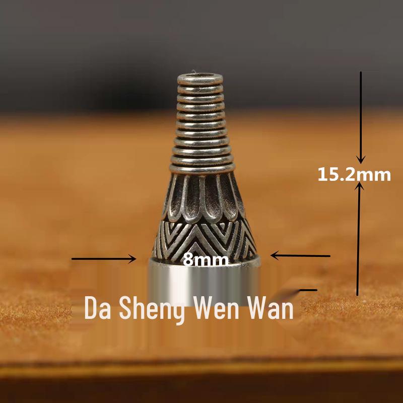 108-Bead Red Sandalwood & Passion Fruit Seed Silver Vajra Stupa Buddha Head Accessory