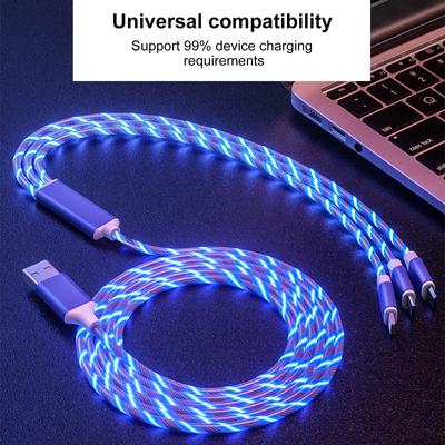 One-to-three Metal Streamer Light Is Suitable for Apple Android Type-C Mobile Phone, One-to-three