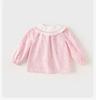 David Bella Girls' Shirt Autumn Dress Children's Pure Cotton Checkered Shirt Baby Girls' Stylish Top