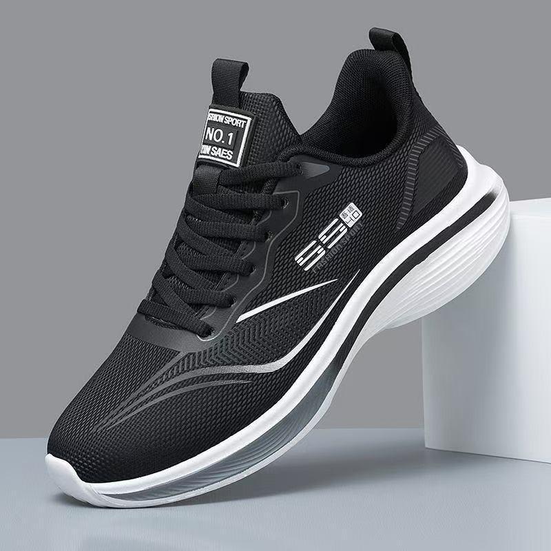Men's Ultra-Light Breathable Running Shoes - Ice Silk Mesh, Shock Absorbing EVA, Lace-Up Summer Sports Sneakers