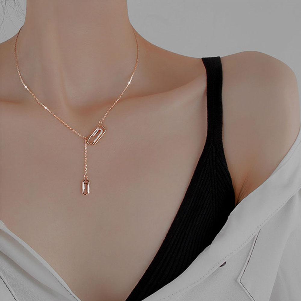 

Модные простые темпераментные винтажные женские украшения, цепочка на ключицу, чокер, скрепка, ожерелье