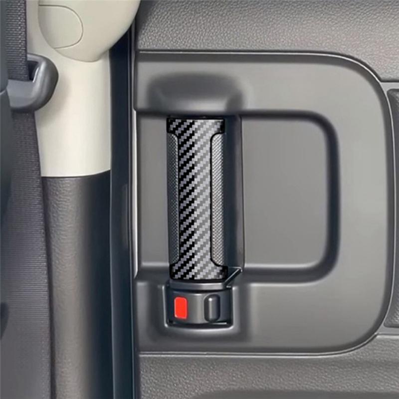 Car Middle Door Inner Handle Button Trim Sticker For Suzuki SPACIA MK04 2017-2024 Car Replacement Carbon Fiber