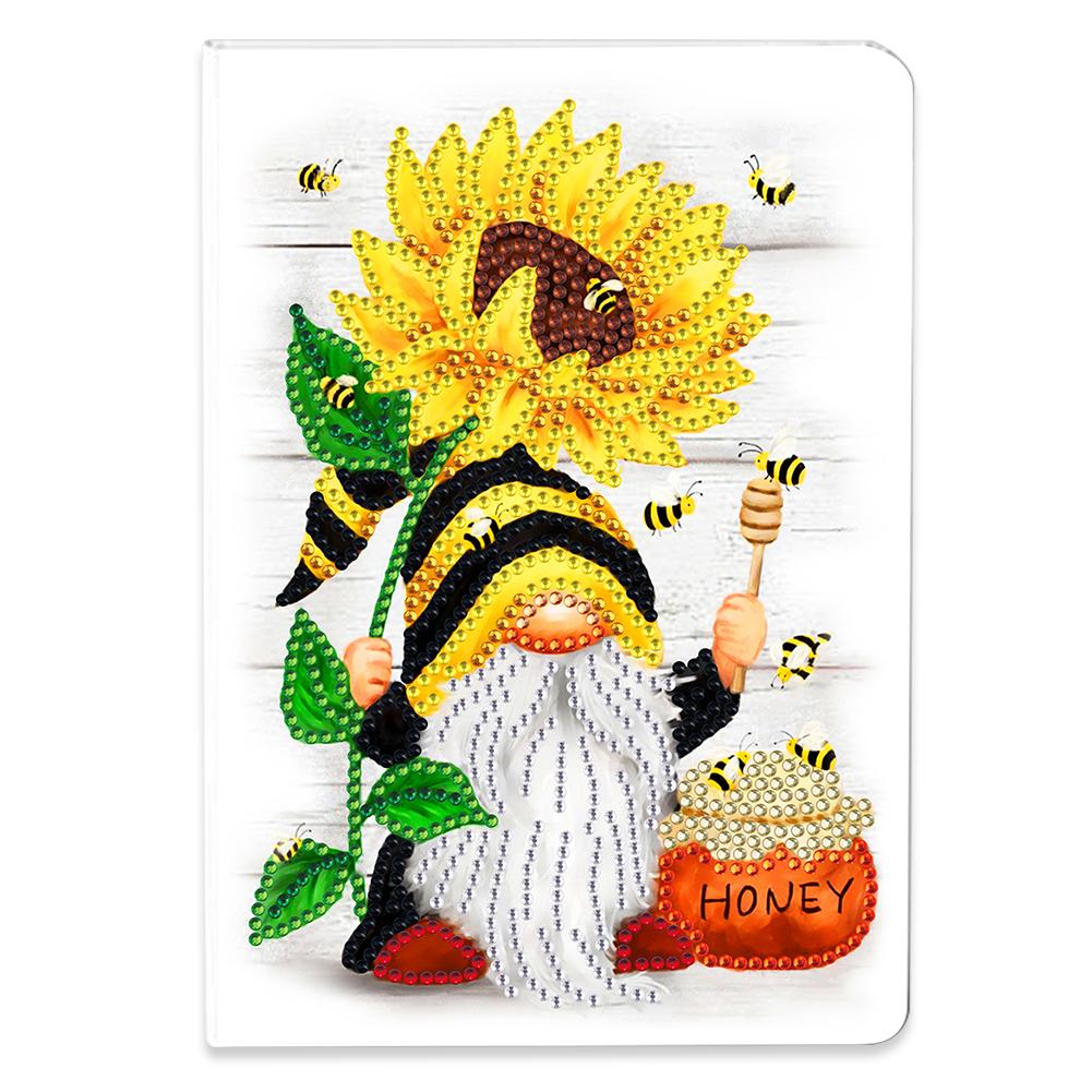 50 Pages A5 Diamond Painting Cover Notebook Cartoon Bee Special Shaped Diamond Art Painting Notebook Kits Festival Birthday Gift
