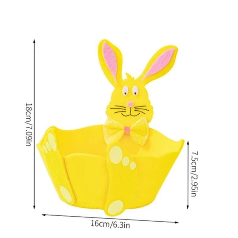 Easter Party Favors Bags with Bunny Ears Cute Candy Pouch & Gift Wrapping for Kids, Aesthetic Spring Celebration Storage Basket