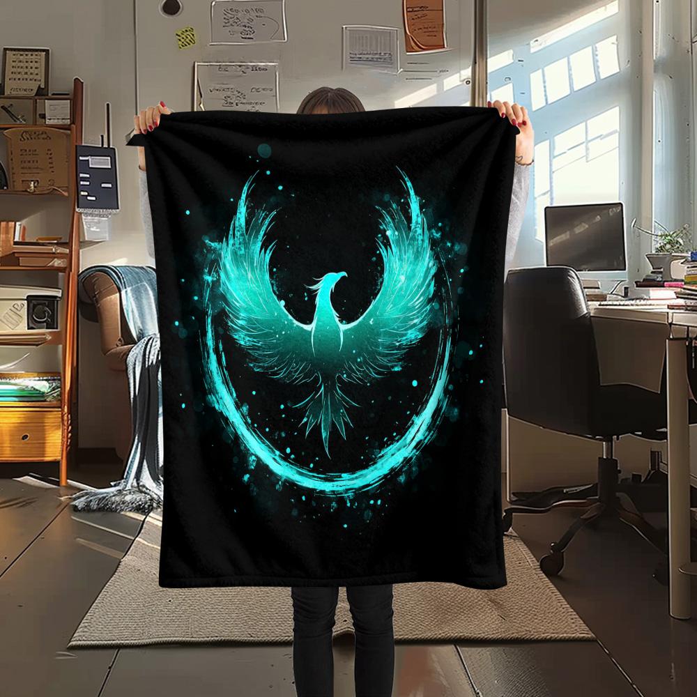 Sparkling Phoenix  Print Flannel Blanket, High quality Comfortable for All Seasons, Home Decor, Warmth and Comfort