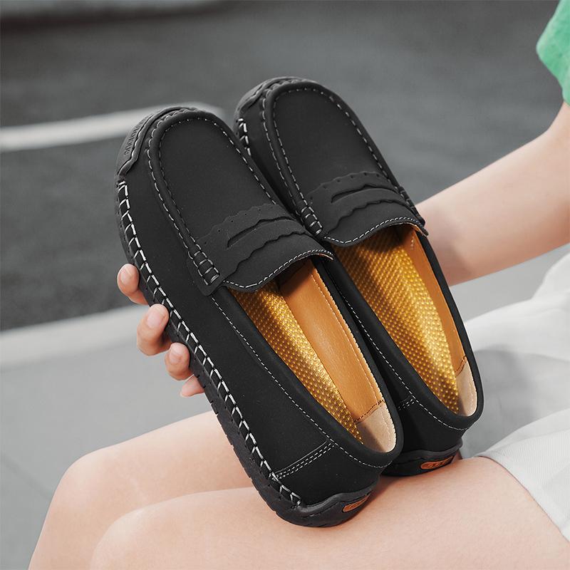 Hand-stitched Women Casual Shoes Loafers Slip On Driving Shoes Moccasins Women Flats Shoes