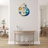 Metal Sun Outdoor Wall Art Decor, Large Size 17'' Sun Face Metal Wall Sculpture with Moon & Stars for Home Wall Decoration Living Room, Bedroom,