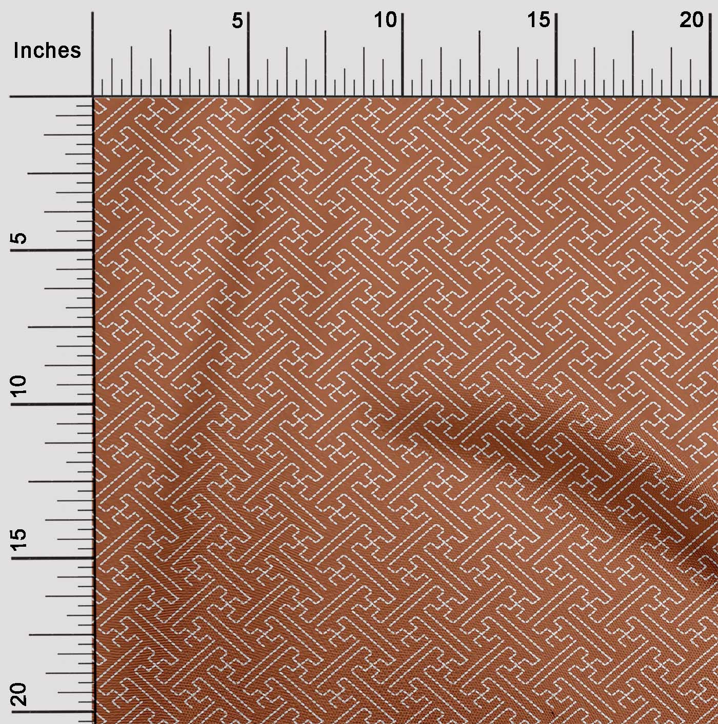 

OneOone Cotton Flex Tee Heometric Sashiko Print The Yard 40 дюймів 42 Inch Wide - Viscose Chiffon іржі коричневого кольору