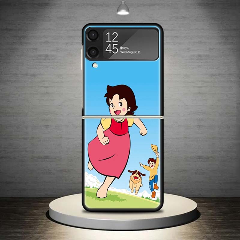 Heidi Cute Cartoon Phone Case For Samsung Galaxy Z Flip 7 6 5 4 3 5G Shockproof Cover Z Flip7 Flip6 ZFlip5 Flip3 Flip4 Luxury Sh