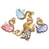 5Pcs Stainless Steel Cute Enamel Swan Charms for DIY Girls Necklace Pendants Earrings Findings Children Gifts Jewelry Making