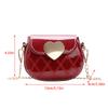 Cute Little Girls Mini Shoulder Bag For Kids Coin Purse Small Handbags Lovely Patent Leather Peach Heart Crossbody Shoulder Bag