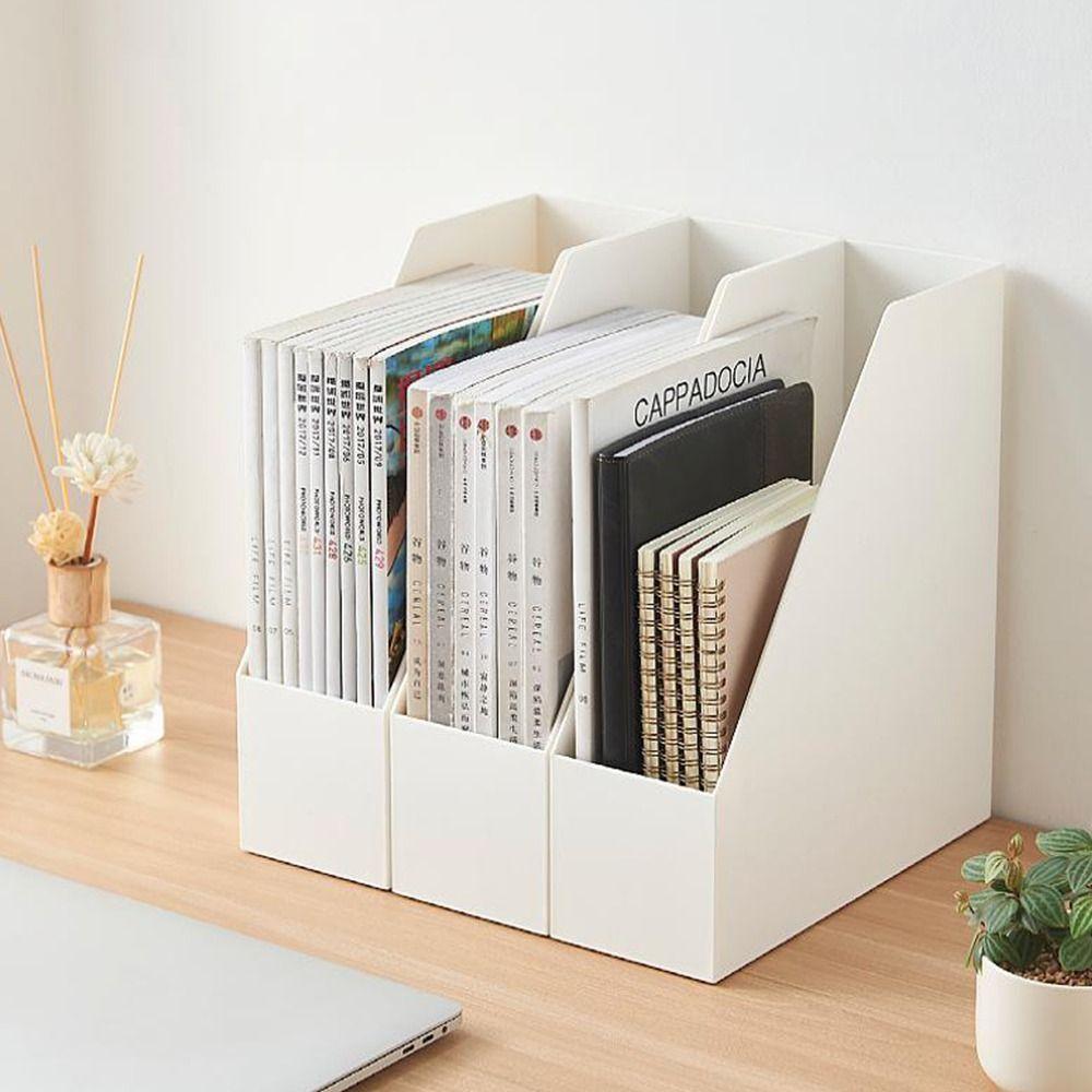 Plastic Desktop File Rack Portable Desktop Bookshelf Durable Book Support Rack Office Use