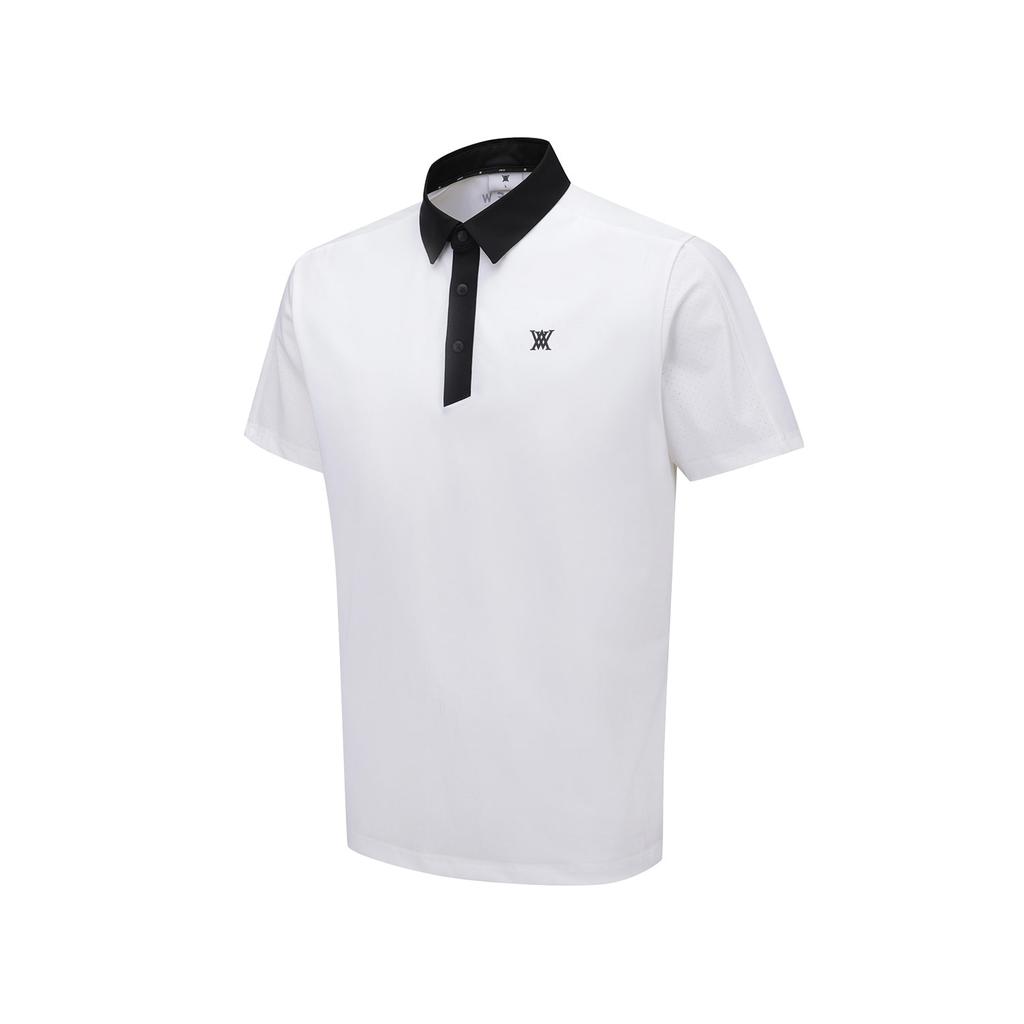 ANEW GOLF Men Hybrid Solid T-Shirt_Wh