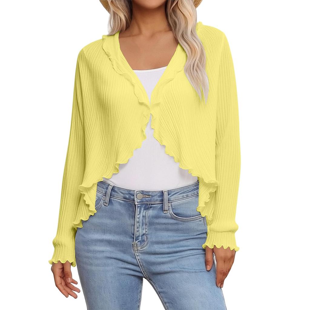 Women Fashion Solid Color Car Driving Sun Protection Shawl Breathable Outdoor Sunscreen Scarf Beach UV Protection Loose Casual Style Ruffled Shawl