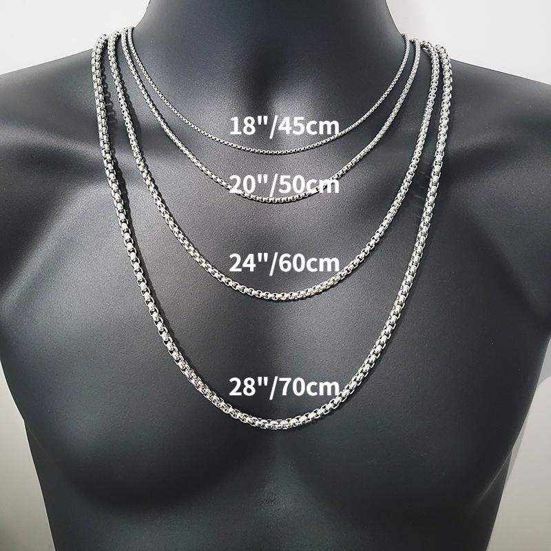 Collana Uomo In Acciaio Inossidabile Bizantina - Lunghezza 50 Cm, Larghezza 6 Mm - Regalo Amicizia Hip Hop