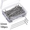 100 Pezzi Spilli a T in Acciaio Inossidabile Puntine Spilli a Pressione Spilli a Forma di T Aghi Con Scatola di Conservazione Bloccare Lavorazione a Maglia Modellismo