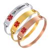 Braccialetti Bangle con Bracciale Medico Personalizzabili Gratuitamente per Donne, Targhetta ID in Acciaio Inossidabile Anti-Allergia, Gioielli di Promemoria di Emergenza