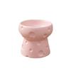 Large Diameter Elevated Cat Bowl Anti-knock Anti-spill Neck Protection Bowl Cheese Shape Ceramic Pet Food Bowl