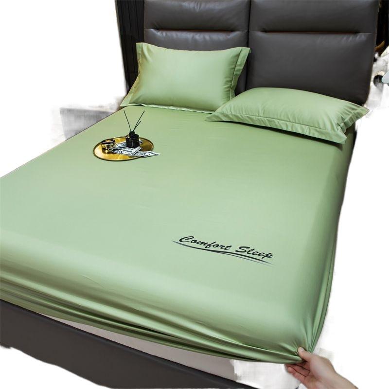 Ice Silk Bed Sheet, Summer Bedspread, Three-piece Set, Machine Washable Protective Cover, Non-stick Woolen Sheets