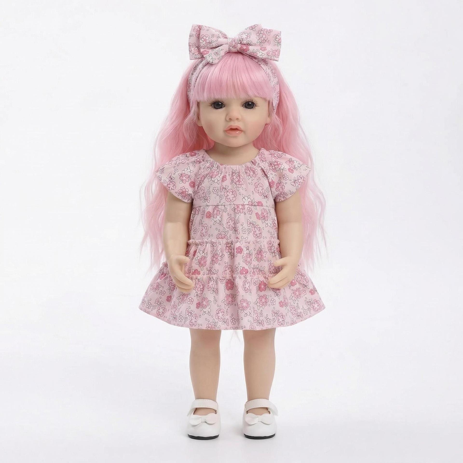 NPK 22-Inch Floral Jumpsuit Reborn Doll Companion - Ideal Holiday Gift for Children 22 inches full silicone как