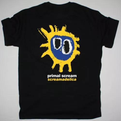 Vtg PRIMAL SCREAM SCREAMADELICA Cotton Black All Size Unisex Shirt.webp Unisex T-Shirt M