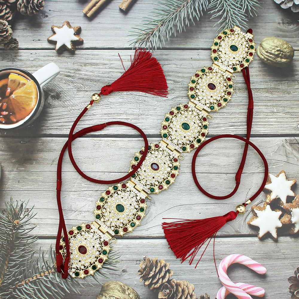 Cureaua de frânghie de mână șic Bijuterii de mireasă Cureaua Lanț de talie Bijuterii de cristal pentru corp Ciciucuri Lanț de frânghie