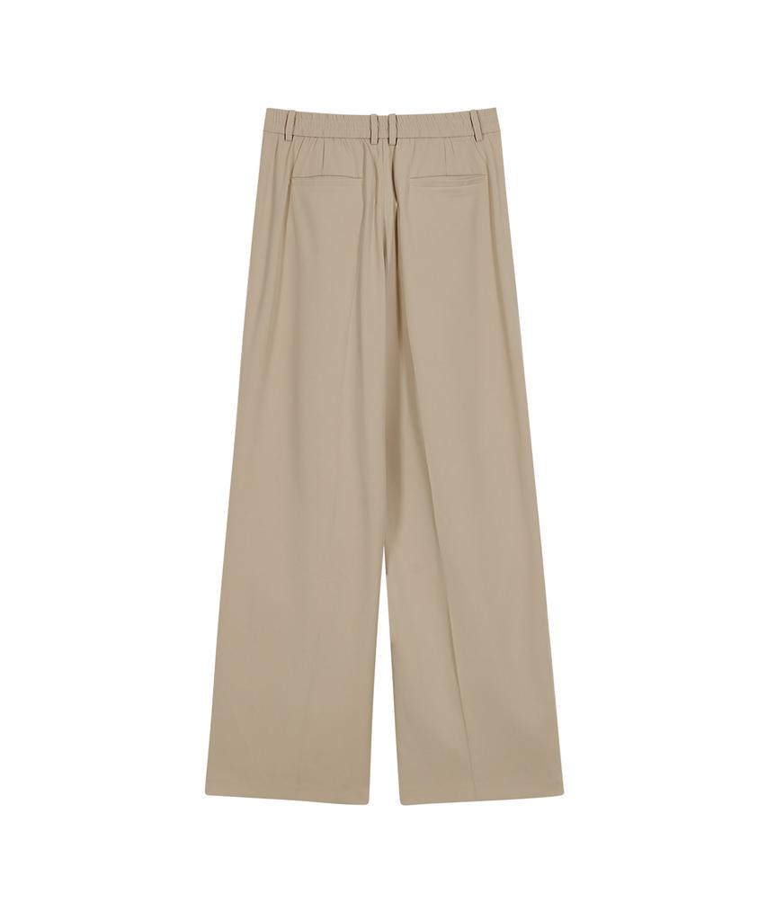 IRONYPORNO WHITELINE 86-Iro269 Monotone Parachute Wide Pants Light Beige