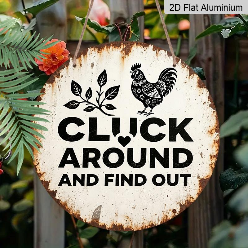 

2D Flat Aluminum Retro Humorous Signboard Wall Decoration, Rustic Farmhouse Style, Available in Various Sizes. Suitable for Farmhouses, Gardens 20*20cm