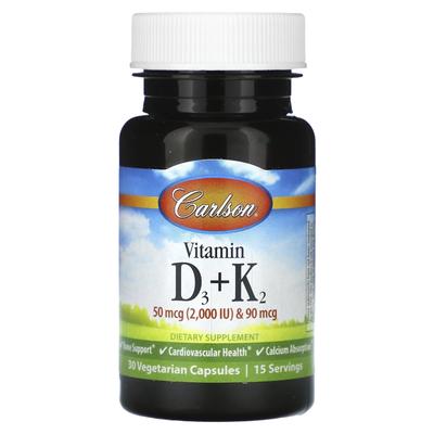 Vitamin D3 + K2, 30 Veggie Capsules