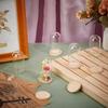BENECREAT 30-Piece Set Clear Glass Domes 3x6cm with Wooden Bases Display Cloche Glass Domes Eternal Flowers for Flowers, Plants, Miniatures, Specimens