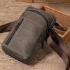 HUAZHIMAO Genuine Leather Smartphone Case with Belt Waist Holds Two Small Shoulder Lightweight Smartphone Pouch for Smartphone Belt Compatible with