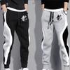 Dragon Print Casual Pants Men Fashion Outdoor Daily Sports Fitting Jogging Patchwork Running Training Fleece Sweatpants