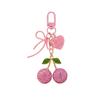 Sparkly Fruit Cherry Keychain Heart Butterfly Bow Car Key Ring Bag Accessory  Purse Decoration
