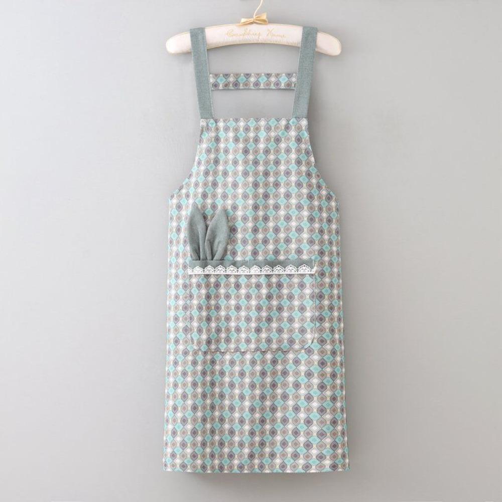 Canvas Baking Overalls Rabbit-ear Pattern Household Apron Fashion Cooking Apron  Kitchen